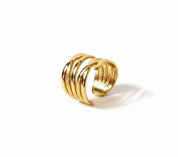 Gold_Golden_Quill_Five_Band_Adjustable_Ring_For_Women